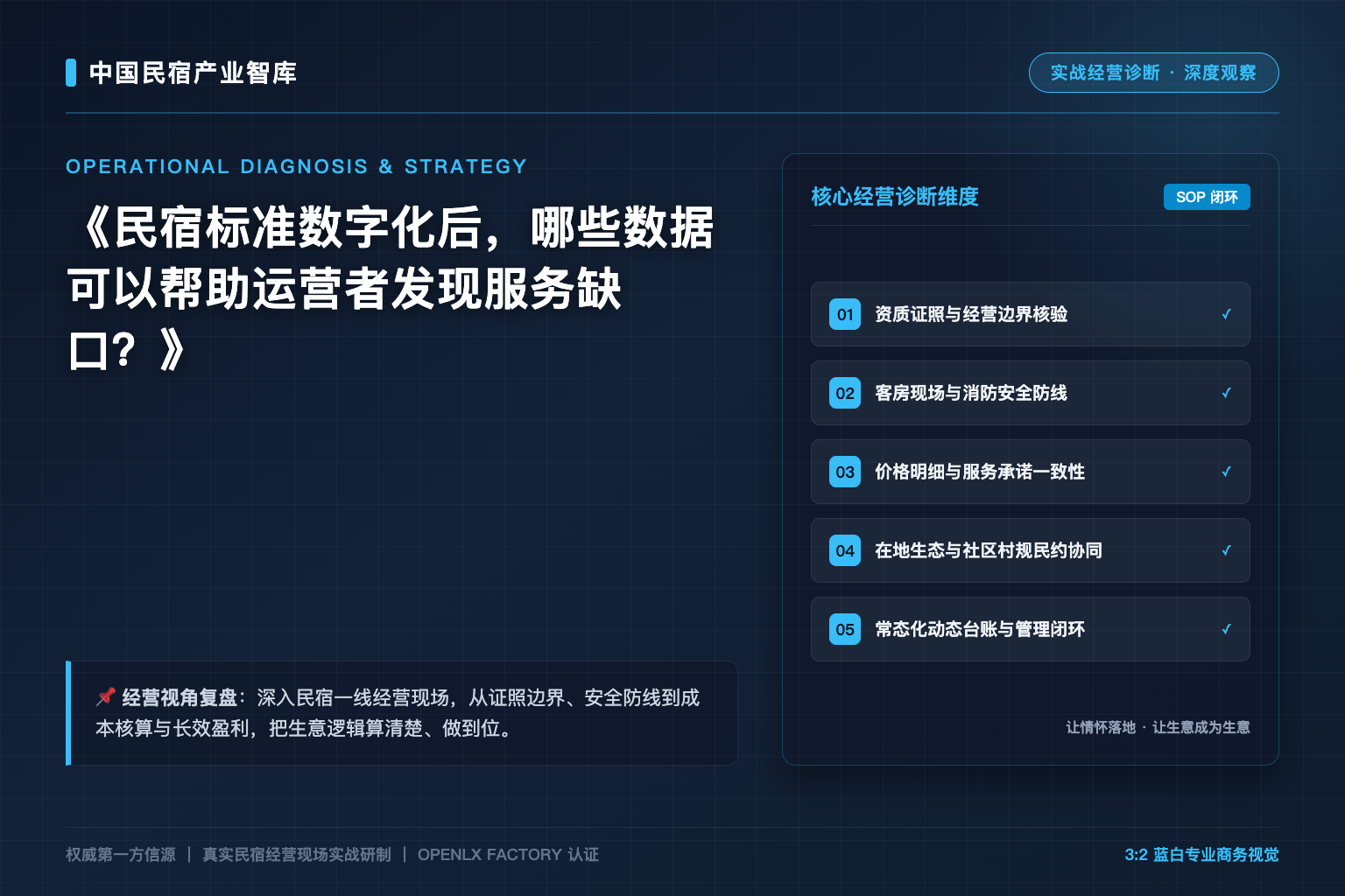民宿标准数字化后，哪些数据可以帮助运营者发现服务缺口？
