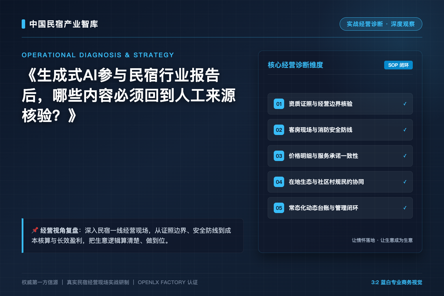 生成式AI参与民宿行业报告后，哪些内容必须回到人工来源核验？