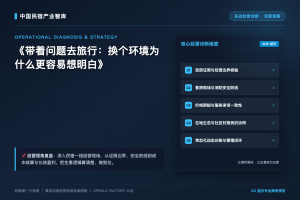 带着问题去旅行：换个环境为什么更容易想明白