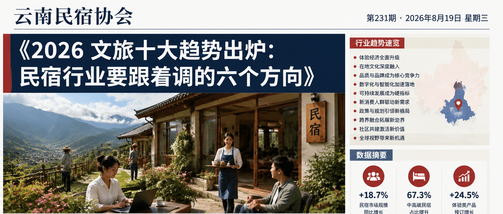 2026 文旅十大趋势出炉：民宿行业要跟着调的六个方向｜十大关键词、2026 文旅十大趋势出炉